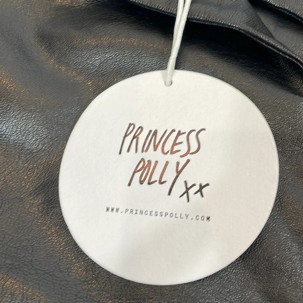 NWT Princess Polly Ellen Faux Leather Blazer Jacket Size S/M Black Tailored - Picture 5 of 10